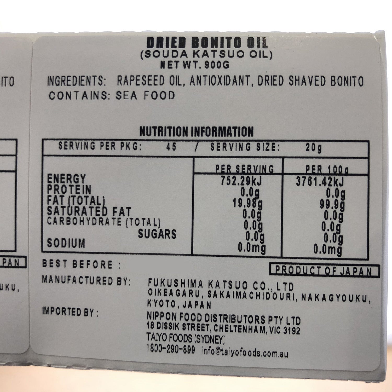 BONITO OIL SODA-KATSUO 900g